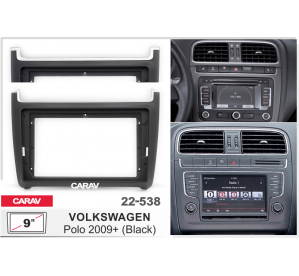 CARAV 22-538 (9 дюйм для VOLKSWAGEN Polo 2009+ (черный) CAN